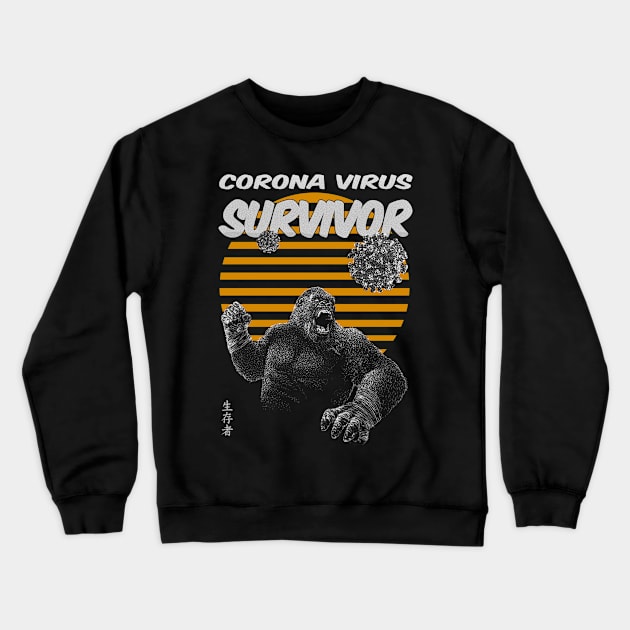 Corona Virus Survivor Crewneck Sweatshirt by gemsart1990
